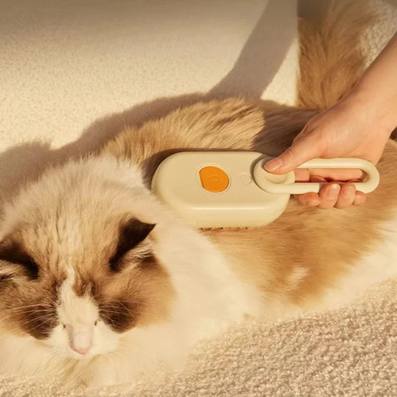 Escova elétrica para cabelo de gato, escova a vapor para massagem de animais de estimação, remoção de pelos